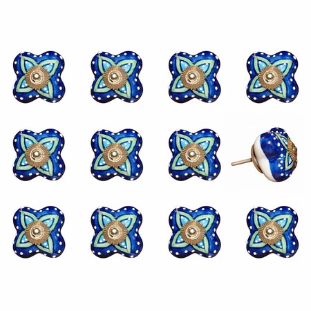 Pipers Pit 1.5 x 1.5 x 1.5 in. Ceramic & Metal Knob, Multi Color, 12PK PI3084825